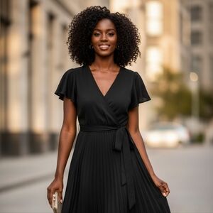 Elegant Black Wrap Dress